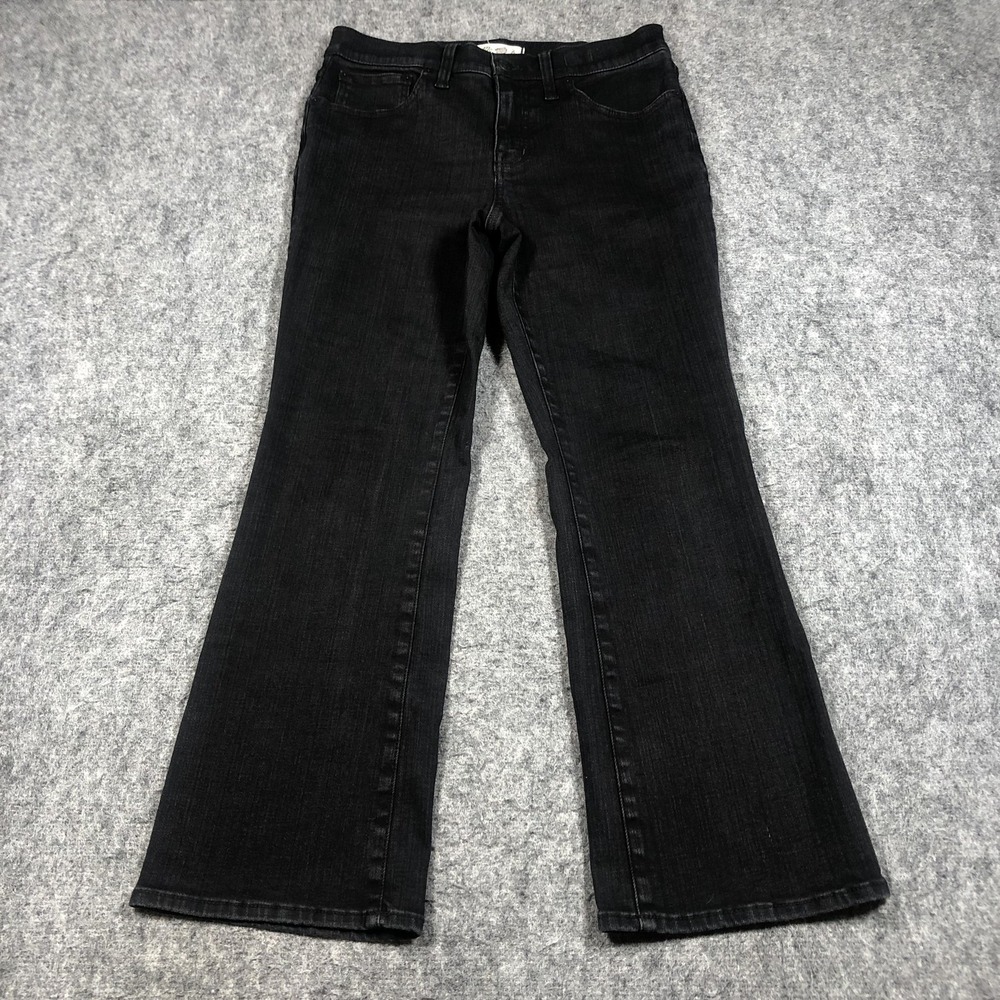 Madewell‎ Mid-Rise Kick Out Jeans Womens 29 Black Charcoal Bootcut Stretch Denim